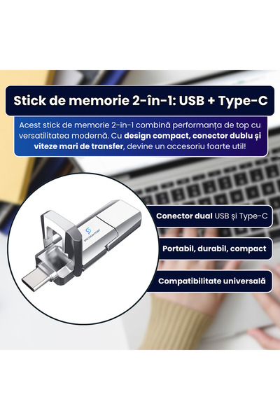 SpectrumPoint 2 in 1 USB + Type-C memory stick, 512 GB, dual interface, for phone/laptop/PC/tablet