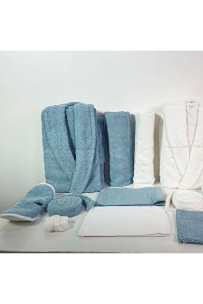 Reiashn طقم أرواب استحمام بلغاري سكري وتركواز 12 قطعة