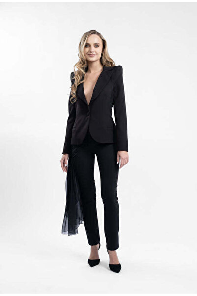 monarh Tapered trousers with frill and side ruffle