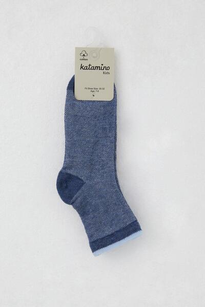Katamino Șosete pentru fete, cu model, 7-16 ani, albastru închis