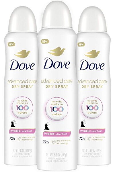Dove Antiperspirant Dry Spray Clear Finish, 3.8 oz, Pack of 3