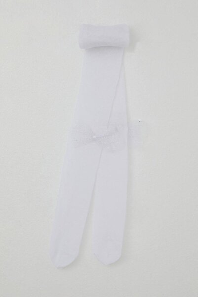 Katamino Chiloți subțiri pentru fetiță, cu model floral, din tul, cu accesorii cu fundă, 1-14 ani, alb