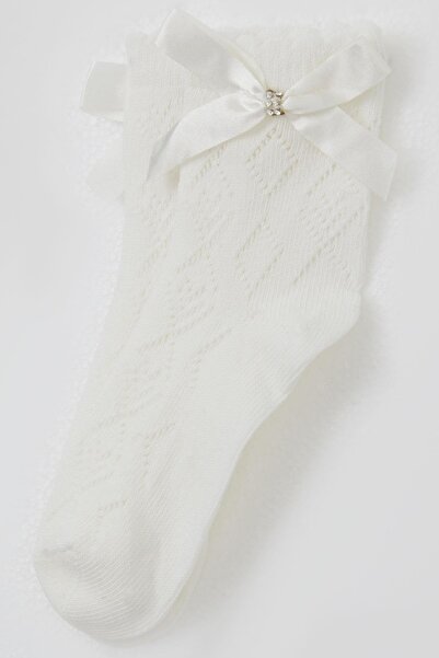 Katamino Girl's Socks with Mesh Detail, Ages 5-10, Ecru