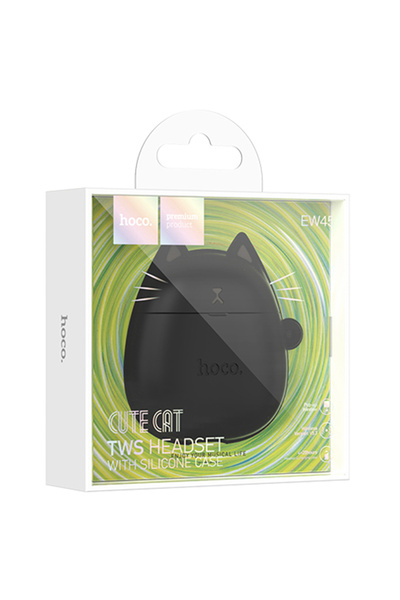 Hoco Casti Wireless (EW45), Căști intraauriculare, BT 5.3, 200mAh, + Husa Cat...