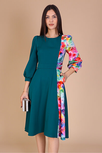 Ella Collection Midi Dress, Office, with Printed