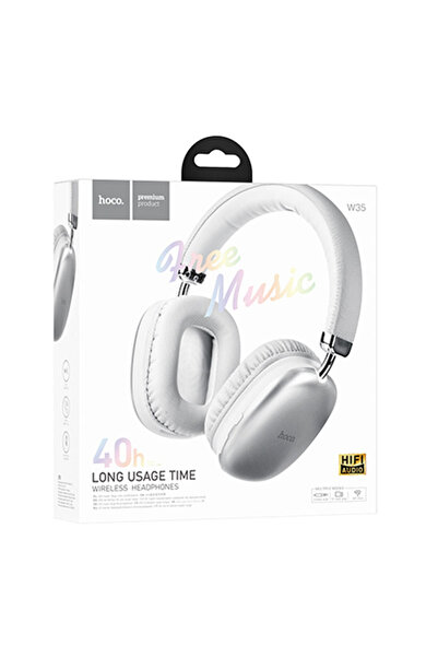 Hoco Casti Wireless (W35), Casti Wireless, Over Ear, BT 5.3, 200h StandBy | Silver