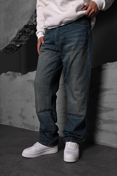 Slatra Men's Blue Stone Baggy Pants