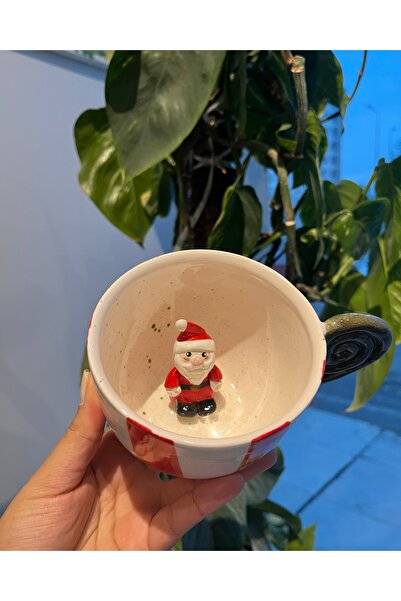visera Christmas Mug with Santa Claus Figure and Red Stripes