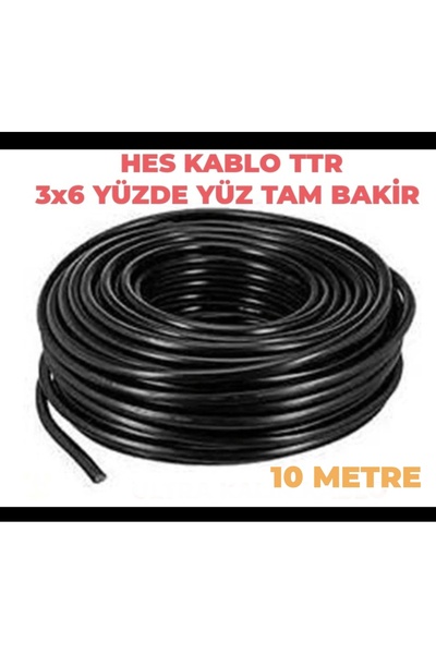 HES KABLO TTR YÜZDE YÜZ TAM BAKİR 3X6 (1-50 METRE ARASI) (3X6 TTR TAM BAKIR) ...
