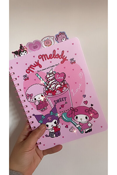 synshop Kuromi My Melody Striped Bookmark Spiral Notebook School Office Stationery Necessities Luxury Gift