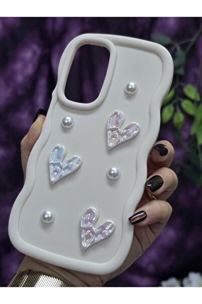 Magic Ring Samsung Galaxy A17 Compatible Shiny Heart & Pearl Detailed Soft Stylish Phone Case