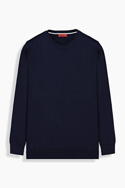 Sarar Interview Woven Wool Slim Fit Bisclet Collar Sweater