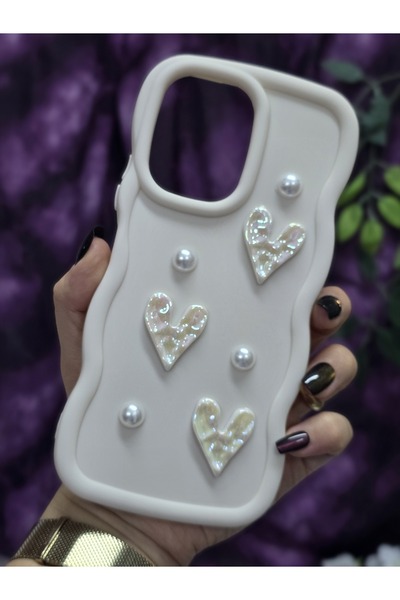 Magic Ring Redmi 13C Compatible Shiny Heart & Pearl Detailed Soft Stylish Phone Case