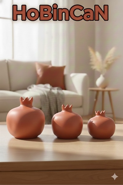 Pelirum modern dekoratif ev ofis üçlü bereket nar seti