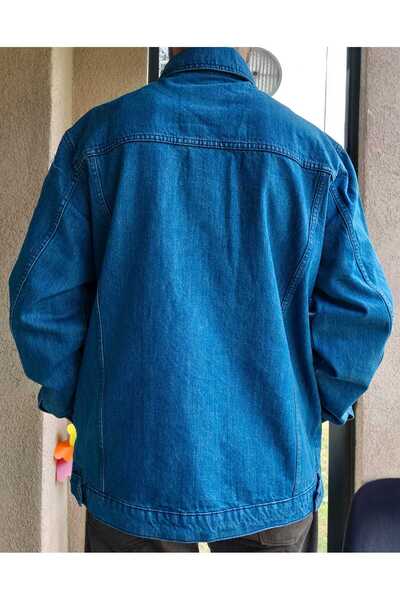 AKTEZ-EL Чоловічий джинсовий піджак великого розміру Бавовняний джинсовий піджак