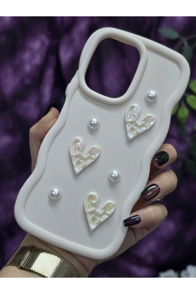 Magic Ring Redmi 13C Compatible Shiny Heart & Pearl Detailed Soft Stylish Phone Case