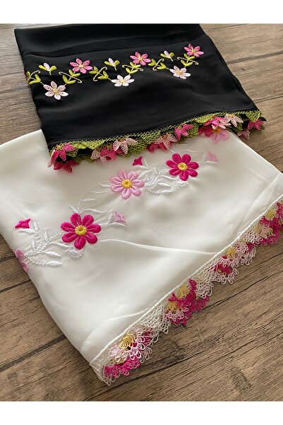 EL YAPIMI İğne oyası nakışlı örtü