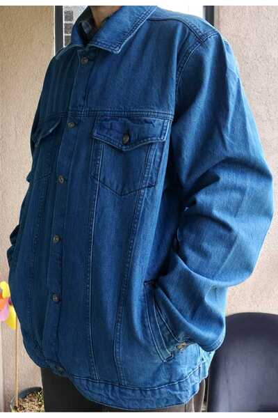 AKTEZ-EL Чоловічий джинсовий піджак великого розміру Бавовняний джинсовий піджак