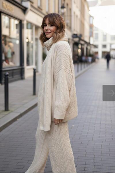 Mossta Σετ 3 τεμαχίων με πλεκτά παντελόνια με απαλή υφή