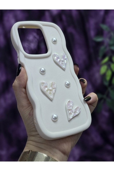 Magic Ring Xiaomi Redmi 13 Compatible Shiny Heart & Pearl Detailed Soft Stylish Phone Case