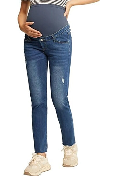 OEM Women's blue straight jeans with belly pocket 2XL