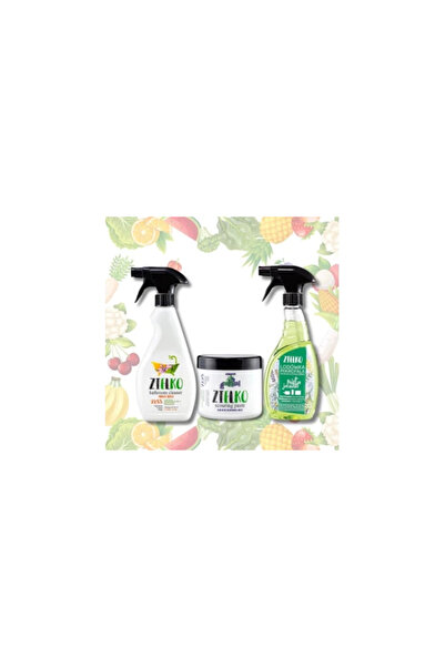 Zielko Cleaning Set – Bath Spray, Fridge & Microwave Spray, Cleaning Paste