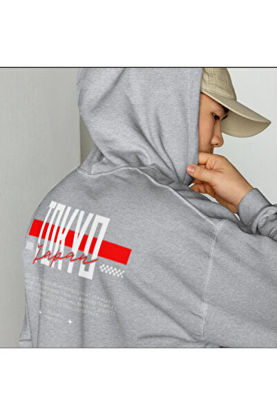 Oceanwear طوكيو مطبوع قصة فضفاضة بغطاء رأس سترة للجنسين
