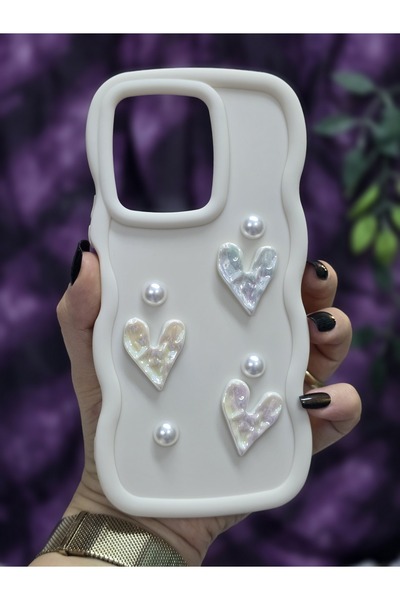 Magic Ring Vivo Y35 Compatible Shiny Heart & Pearl Detailed Soft Stylish Phone Case