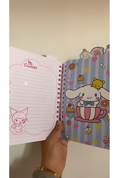 synshop Cinnamoroll Striped Spiral Notebook with Bookmark School Office Stationery Necessities Luxury Gift