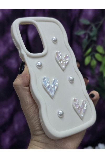 Magic Ring Samsung Galaxy A17 Compatible Shiny Heart & Pearl Detailed Soft Stylish Phone Case