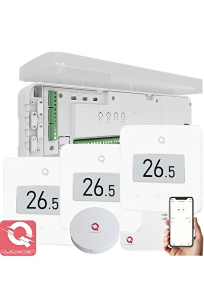 Quicksmart Kit Q20 - 3× Termostate Wireless Q30 (Alb)