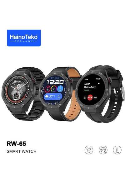 HAINOTEKO GT5 Pro Smartwatch RW-65, 2.8" AMOLED, Voice Assistant, 3 Straps, Black