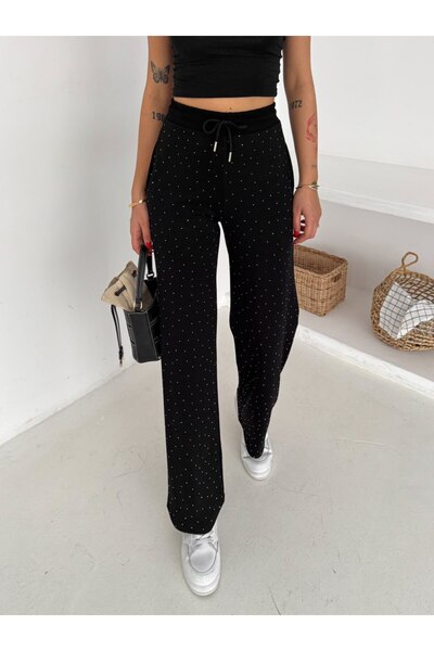 ByMisa Store Soft Modal Fabric Flared Black Stone Sweatpants