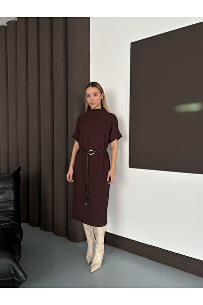 Cistern İstanbul Γυναικείο υφασμάτινο φόρεμα με λεπτομέρεια με ζώνη