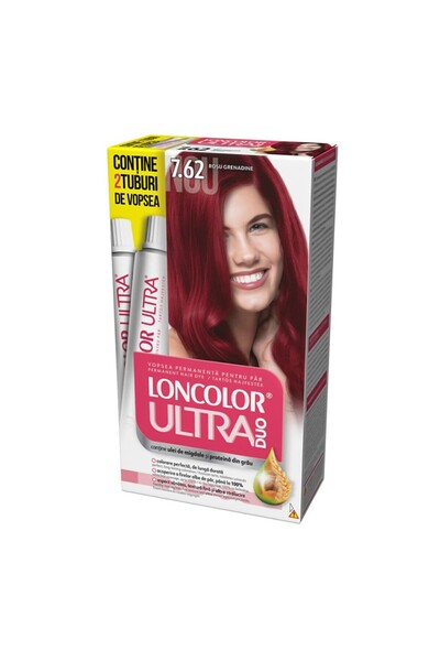 Loncolor Ultra Vopsea de Par Permanenta Max 7.62 Rosu Grenadine, 200 ml