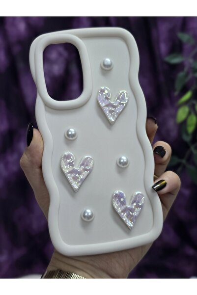 Magic Ring Samsung Galaxy A53 Compatible Shiny Heart & Pearl Detailed Soft Stylish Phone Case