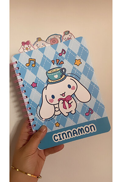 synshop Cinnamoroll Striped Spiral Notebook with Bookmark School Office Stationery Necessities Luxury Gift
