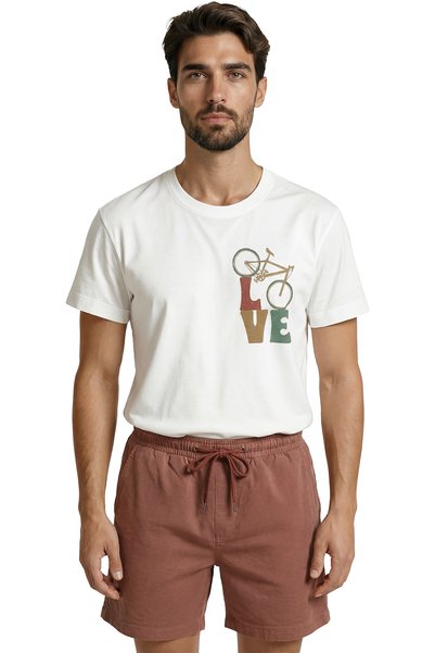 Color Luxe Vintage Bicycle Figured and Love Written Retro Design Premium Men'...