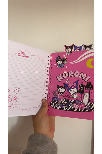synshop Kuromi Striped Spiral Notebook with Bookmark School Office Stationery Necessities Luxury Gift