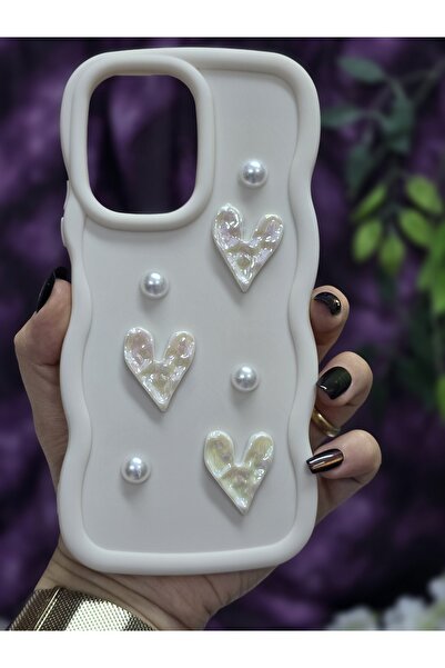Magic Ring Redmi 13C Compatible Shiny Heart & Pearl Detailed Soft Stylish Phone Case