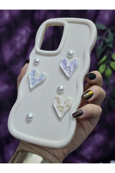 Magic Ring Vivo Y21/Y21S Compatible Shiny Heart & Pearl Detailed Soft Stylish Phone Case