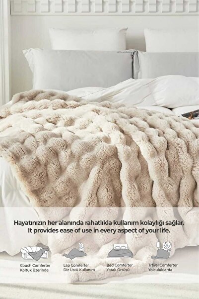 Naturel Collection Dolgulu Tüy Yatak Örtüsü Çift Taraflı Tek Kişilik 3 Parça