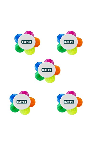 OEM Set 5 Mini carioci Hooppie,10 cm, 5 evidentiatoare colorate, fluorescente...