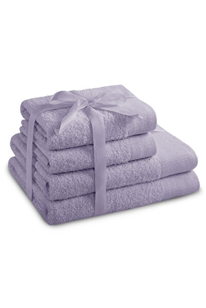 Amelia Home Set of 4 bath towels, 100% cotton, 450 g/m2, Amari, 2x70x140 cm, 2x50x100 cm, lilac
