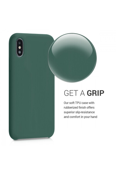 KWmobile Case for Apple iPhone X / iPhone XS, Silicone, Green, 46313.166