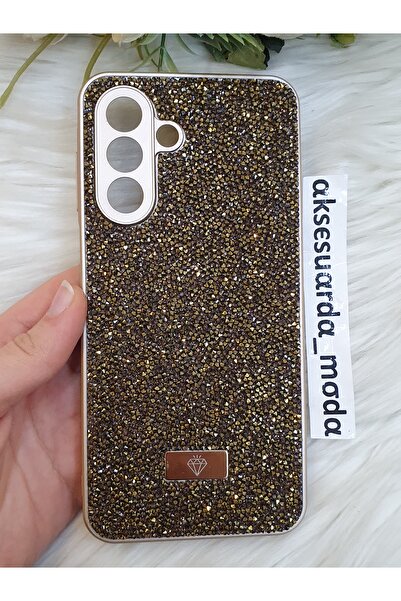 ZB Aksesuarda Moda حافظة فاخرة متوافقة مع هاتف سامسونج جالاكسي A17 مزينة بأحج...