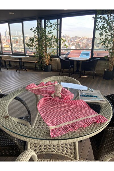 LUMIA ÇEYİZ Fırfırlı fuşya runner 40x120