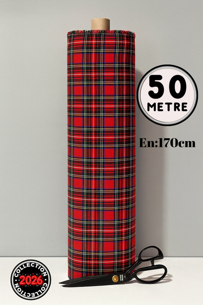 BELMODMODA Christmas Scottish Plaid Woven Patterned Fabric Width 170cm