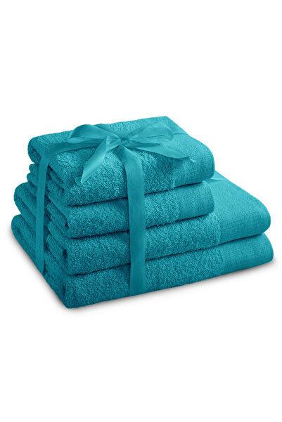 Amelia Home Set of 4 bath towels, 100% cotton, 450 g/m2, Amari, 2x70x140 cm, 2x50x100 cm, turquoise