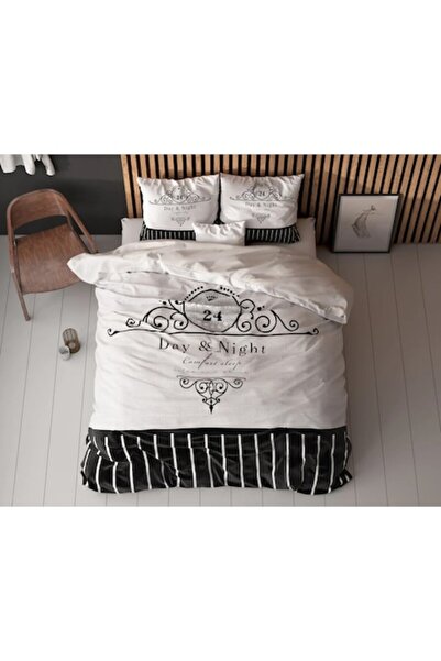 Sleeptime Set de lenjerie de pat Essentials Day and Night, culoare neagră, 200x200/220 cm, 100% microfibră